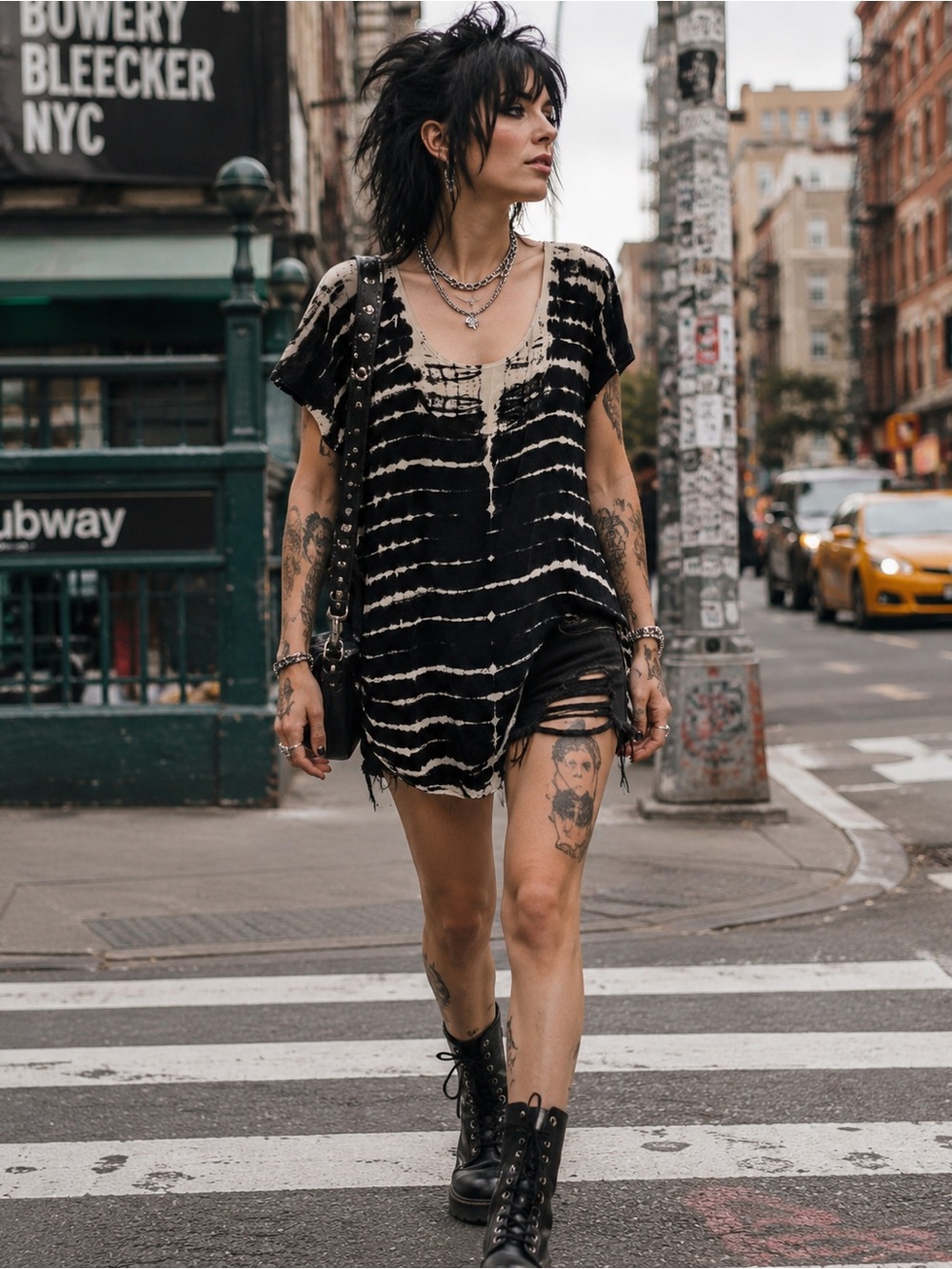 Gypsy 05 Silk Tie Dye Stripe Mini Dress Size Medium